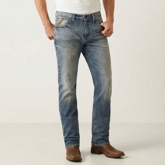 Ariat Other - Ariat M5 Men's Blue Wash Straight Leg Denim Jeans Western Workwear Size 33x30